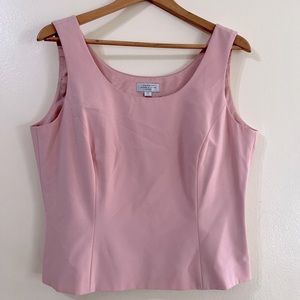 Tahari Size 12P Soft Pink Sleeveless Career Top